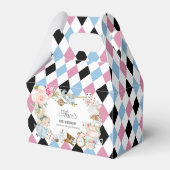 かわいいアリスinワンダーランド誕生日ティーパーティー フェイバーボックス (正面サイド)