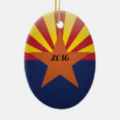 かわいいアリゾナクリスマスサグアーロサボテン セラミックオーナメント (裏面)