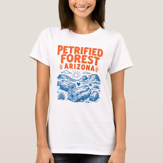 かわいいアリゾナ州の石化林 Tシャツ (正面)