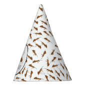 かわいいアリ柄名前をカスタムする子供の誕生日 パーティーハット (右)