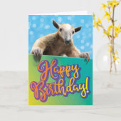 かわいいアリ食おもしろい者の誕生日 カード (黄色い花)