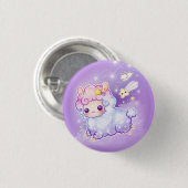 かわいいアルパカとかわいい射撃、 発砲スター 缶バッジ (正面&裏面)