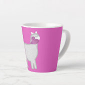 かわいいアルパカとグリッターハート カフェラテマグ (右アングル)