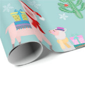 かわいいアルパカのクリスマスパターン ラッピングペーパー (ロールコーナー)