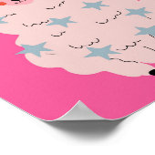 かわいいアルパカのピンクの保育園 ポスター (角)