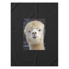 かわいいアルパカのフワフワした顔 テーブルクロス