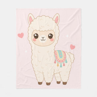 かわいいアルパカのブランケット フリースブランケット