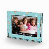 かわいいアルパカのラマのサボテンパターン フォトブロック (右)