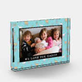 かわいいアルパカのラマのサボテンパターン フォトブロック (左)