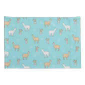 かわいいアルパカのラマのサボテンパターン 枕カバー (裏面-右)