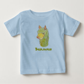 かわいいアルパカの顔の芸術 ベビーTシャツ