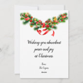 かわいいアルパカサンタハットクリスマスカードオリジナルアート シーズンカード (裏面)