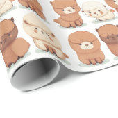 かわいいアルパカラッピング紙 ラッピングペーパー (ロールコーナー)