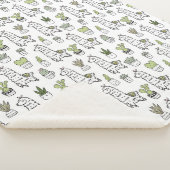 かわいいアルパカ及びサボテンパターン シェルパブランケット (3/4)