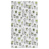 かわいいアルパカ及びサボテンパターン スモールペーパーバッグ (裏面)