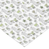 かわいいアルパカ及びサボテンパターン テーブルクロス (アングル)