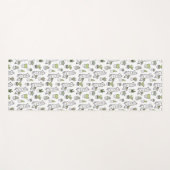 かわいいアルパカ及びサボテンパターン ヨガマット (正面(横))