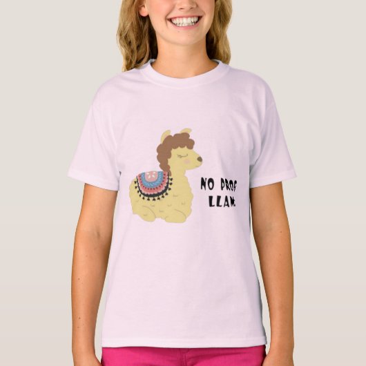 かわいいアルパカ女子 "No Prob-llama" Tシャツ (正面)