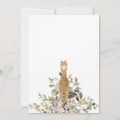 かわいいアルパカ植物性リボン赤ちゃんシャワー 招待状 (裏面)