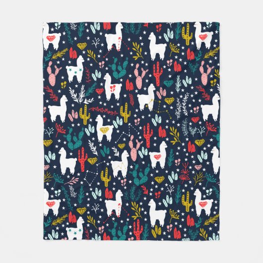 かわいいアルパカ毛布 フリースブランケット (正面)