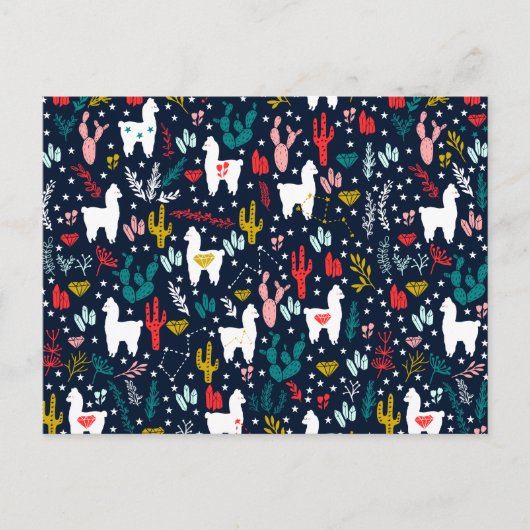 かわいいアルパカ シーズンポストカード (正面)