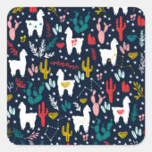 かわいいアルパカ スクエアシール (正面)