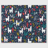 かわいいアルパカ ラッピングペーパー (フラット)