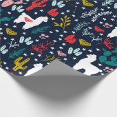 かわいいアルパカ ラッピングペーパー (角)