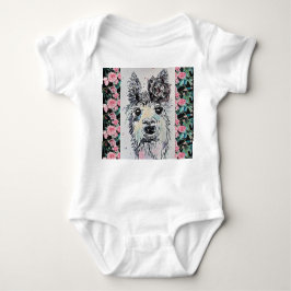 かわいいアルパカ ラマ 水彩 赤ちゃんスーツ ベビーボディスーツ