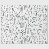 かわいいアルファベットの文字パターン ラッピングペーパー (フラット)