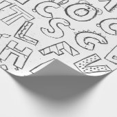 かわいいアルファベットの文字パターン ラッピングペーパー (角)