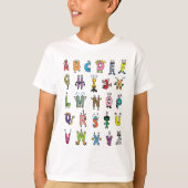 かわいいアルファベットの生き物 | ABC キッズTシャツ Tシャツ (正面)