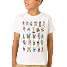 かわいいアルファベットの生き物 | ABC キッズTシャツ