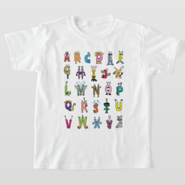 かわいいアルファベットの生き物 | ABC キッズTシャツ Tシャツ