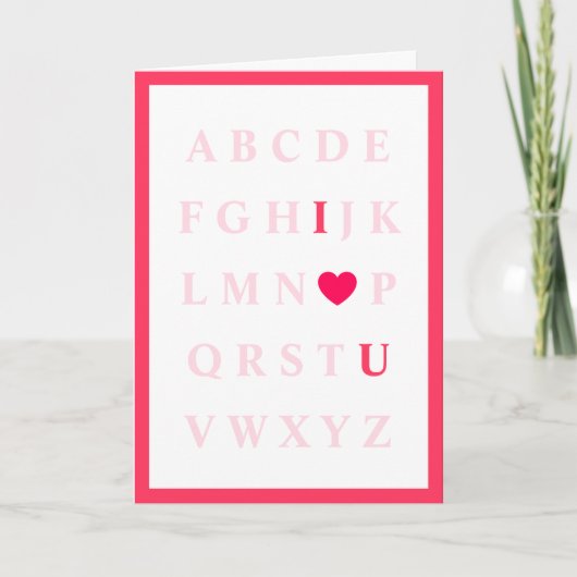 かわいいアルファベットキッズバレンタインデーのカード サンキューカード (正面)