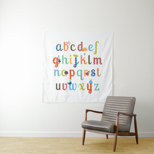 かわいいアルファベットデザイン タペストリー (インサイチュ)