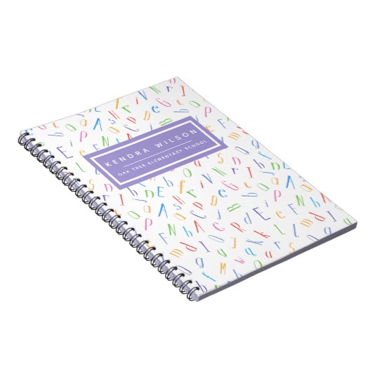 かわいいアルファベットパターン - 子供または先生 ノートブック (右側)