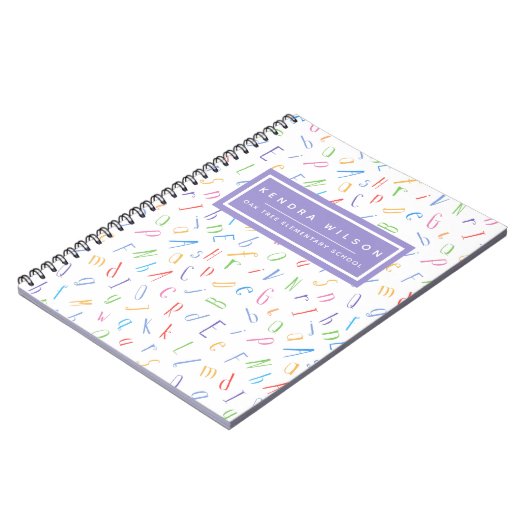 かわいいアルファベットパターン - 子供または先生 ノートブック (左側)