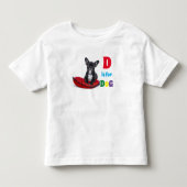 かわいいアルファベット D is for Dog 子供服Tシャツ 女の子 トドラーTシャツ (正面)