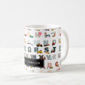 かわいいアルファベットABCトラック、車の先生ギフト コーヒーマグカップ (正面右)