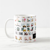 かわいいアルファベットABCトラック、車の先生ギフト コーヒーマグカップ (左)