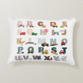 かわいいアルファベットABCトラック、輸送車両 アクセントクッション (裏面)