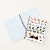 かわいいアルファベットABCトラック、輸送車両 ノートブック (内部)