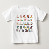 かわいいアルファベットABCトラック、輸送車両 ベビーTシャツ (正面)