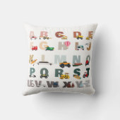 かわいいアルファベットABCトラック、輸送車 クッション (裏面)