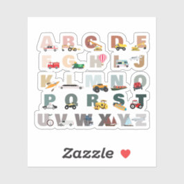 かわいいアルファベットABCトラック、輸送車 シール