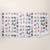 かわいいアルファベットABCトラック、輸送車 ビーチタオル (正面)