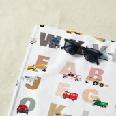 かわいいアルファベットABCトラック、輸送車 ビーチタオル (インサイチュ)