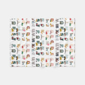 かわいいアルファベットABCトラック、輸送車 フリースブランケット (正面(横))