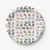 かわいいアルファベットABCトラック、輸送車 ペーパープレート (正面)